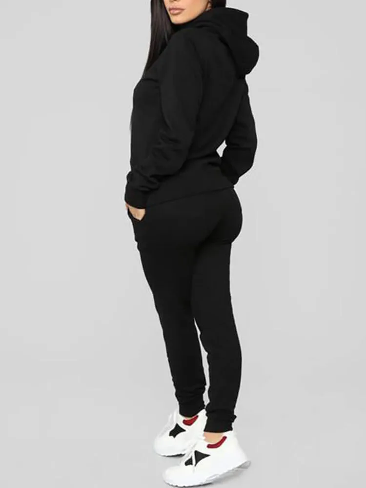 2 Piece Long Sleeve Hooded Sweatshirt Sweatpants