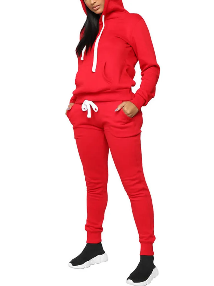 2 Piece Long Sleeve Hooded Sweatshirt Sweatpants