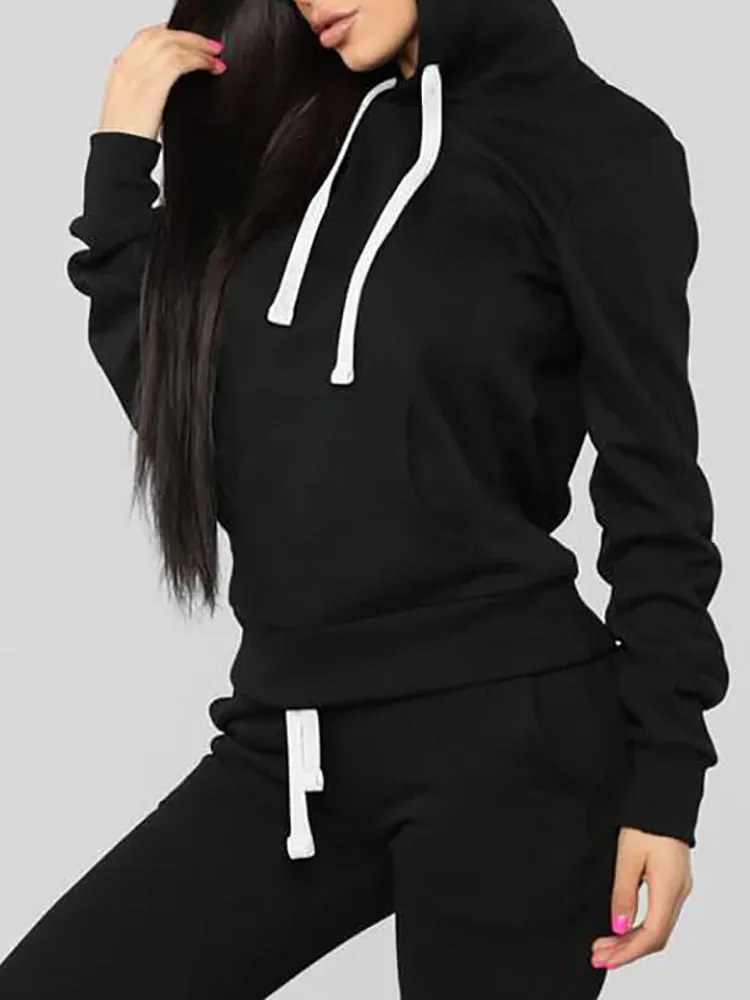 2 Piece Long Sleeve Hooded Sweatshirt Sweatpants