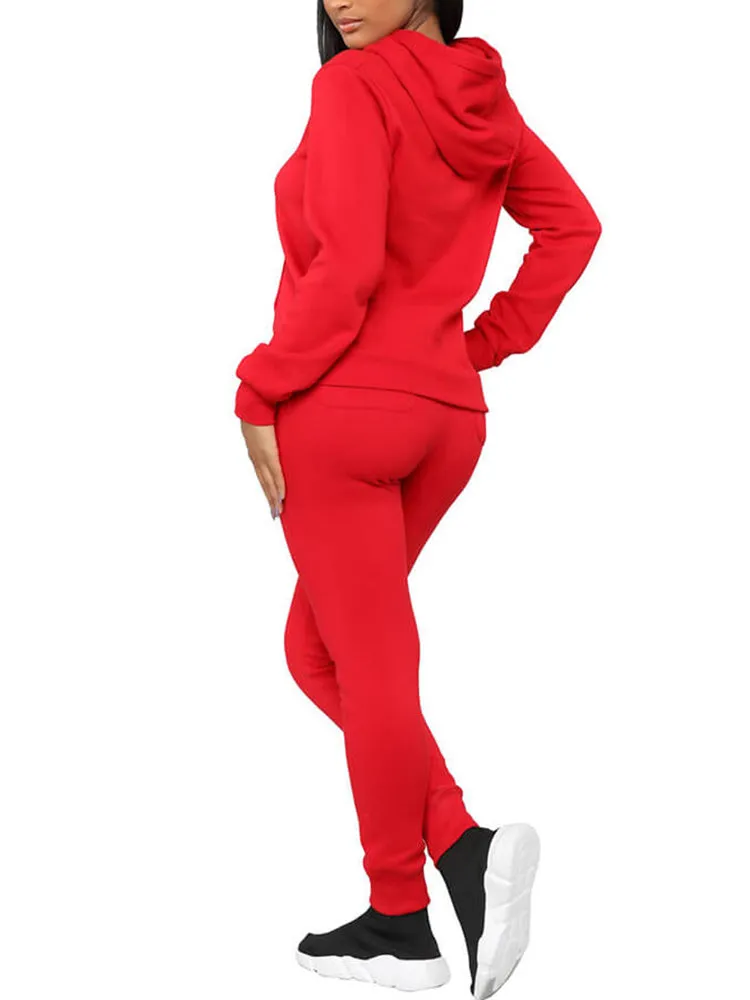 2 Piece Long Sleeve Hooded Sweatshirt Sweatpants