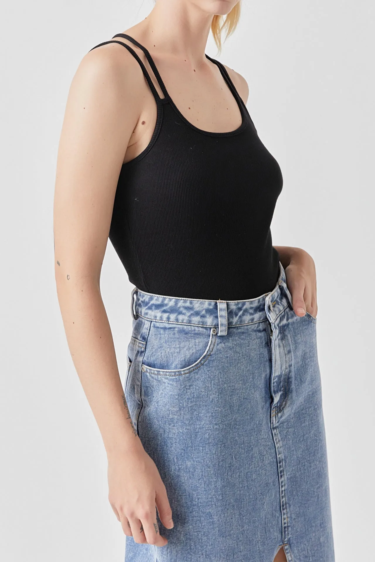 2 Straps Knit Bodysuit