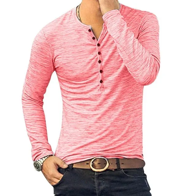 2022 Men V-neck Long Sleeve T-shirt