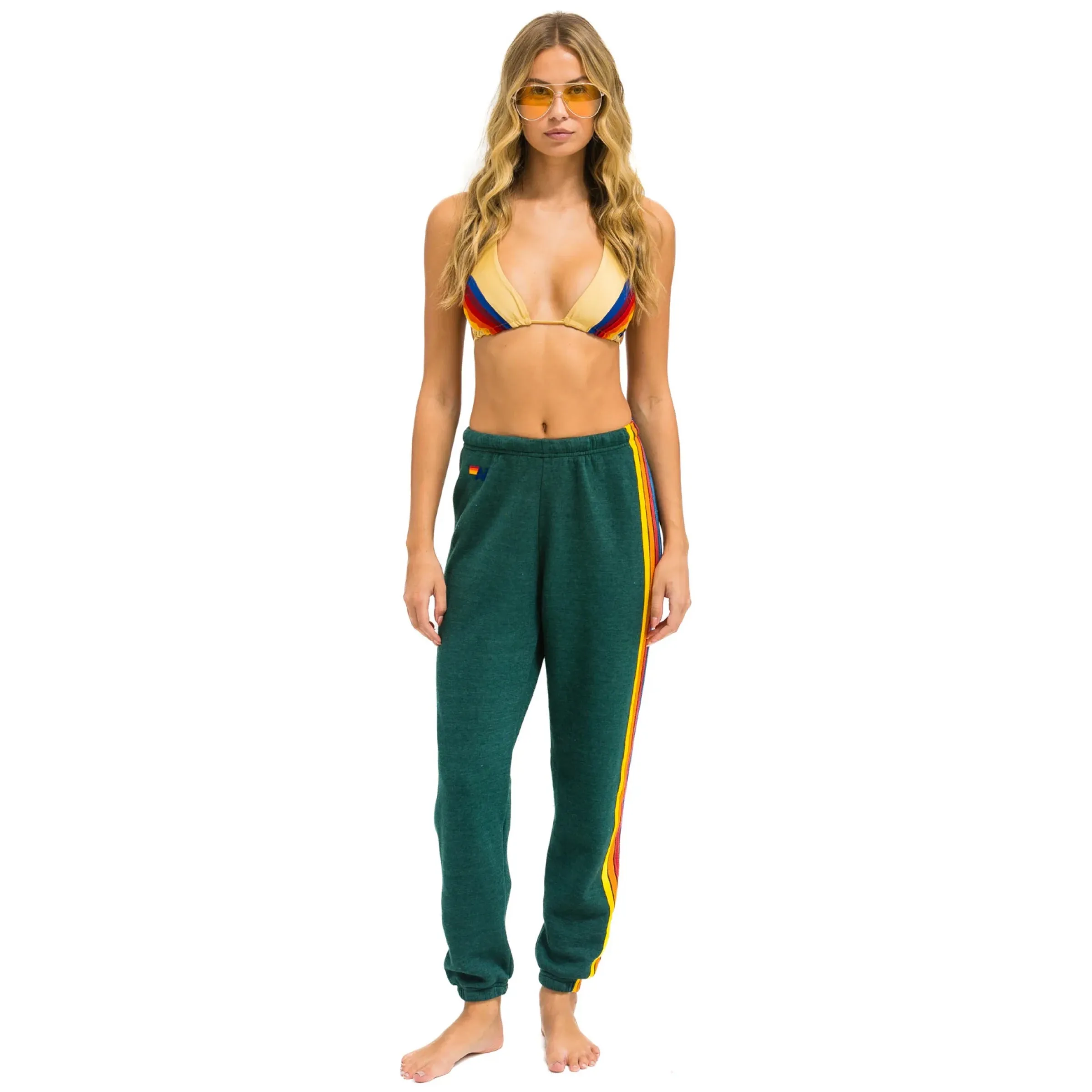 5 Stripe Sweatpants Forest