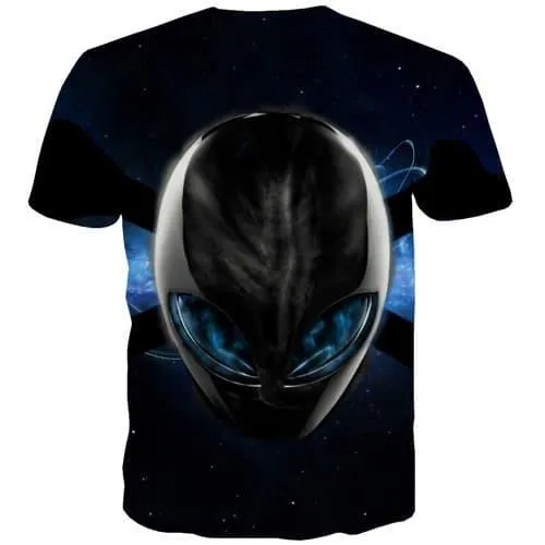 Alien T-shirt Men Metal T shirts Funny Hip Hop Tshirts Cool Black Tshirts Casual Punk Rock Tshirt Anime Short Sleeve Hip hop Men