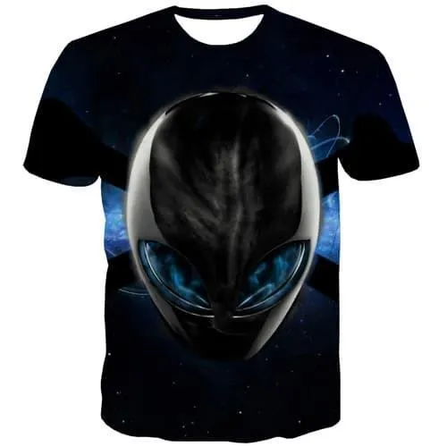 Alien T-shirt Men Metal T shirts Funny Hip Hop Tshirts Cool Black Tshirts Casual Punk Rock Tshirt Anime Short Sleeve Hip hop Men