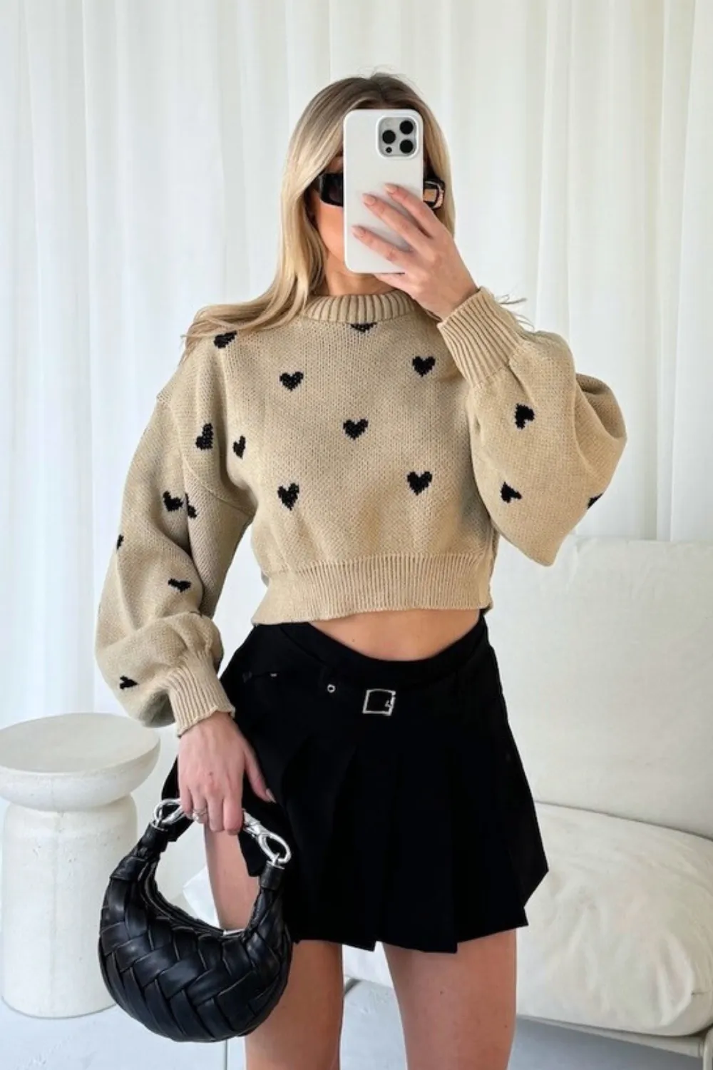 Amie love heart stone knit jumper