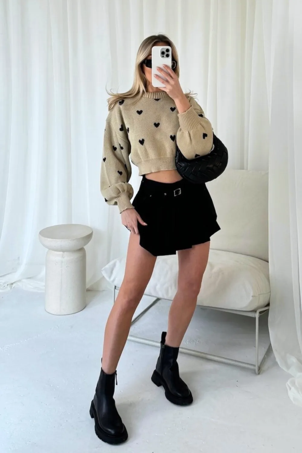 Amie love heart stone knit jumper