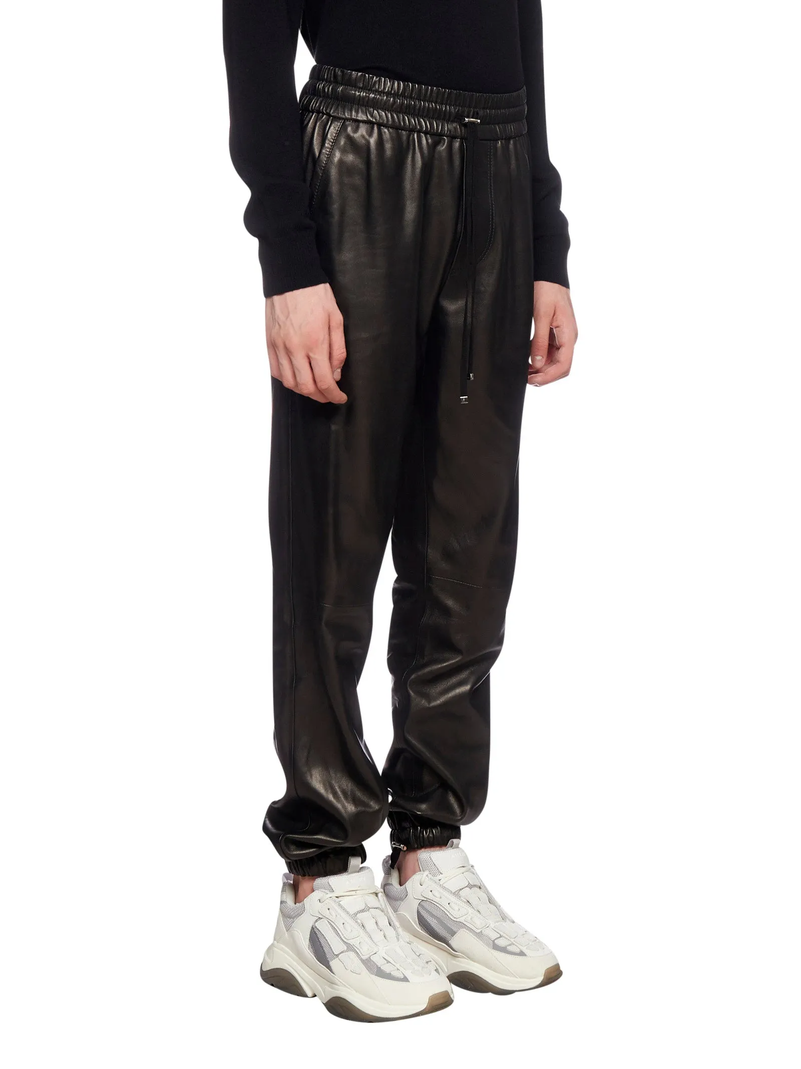 Amiri Leather Drawstring Sweatpants