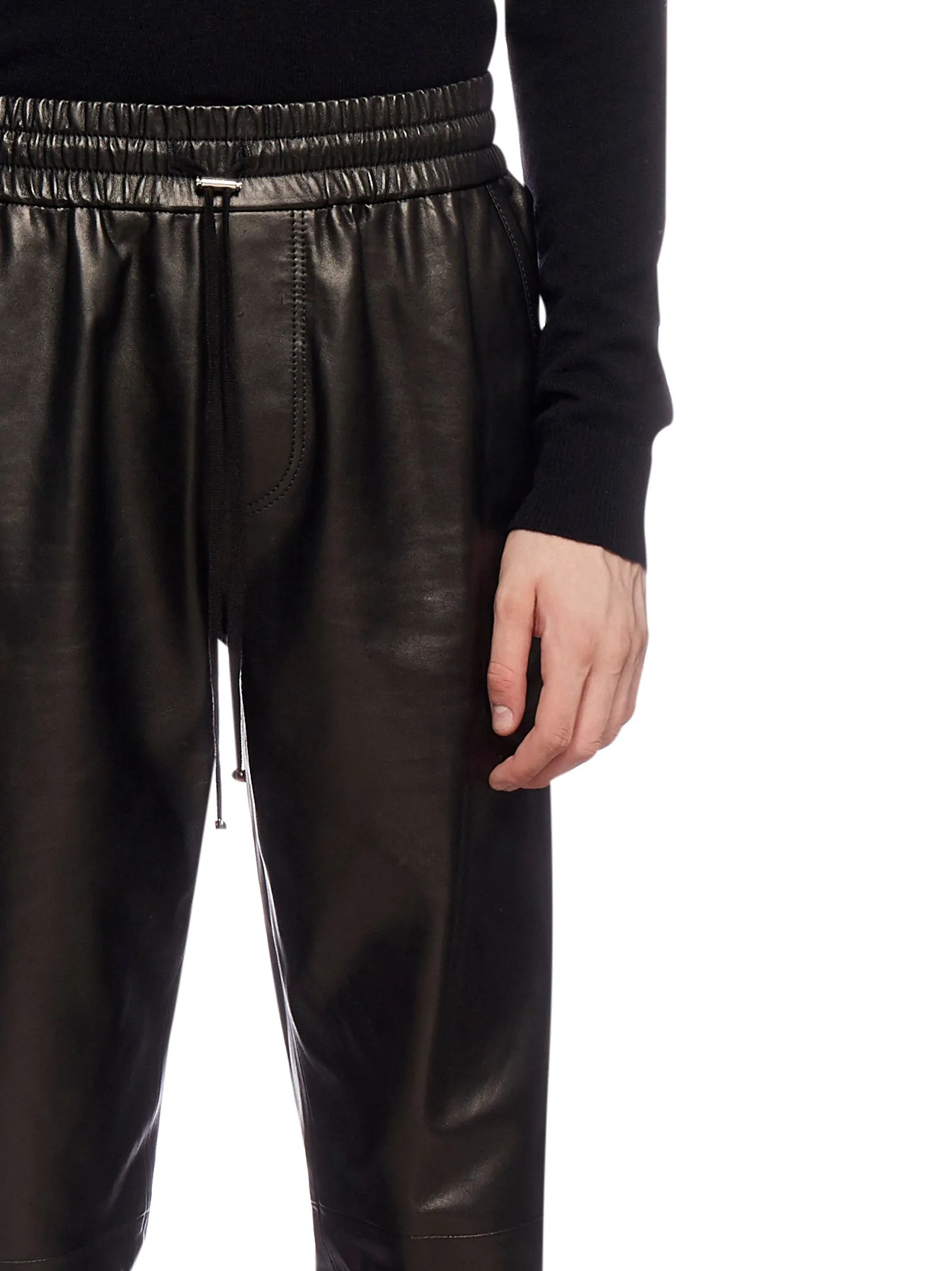 Amiri Leather Drawstring Sweatpants