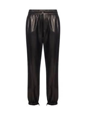 Amiri Leather Drawstring Sweatpants