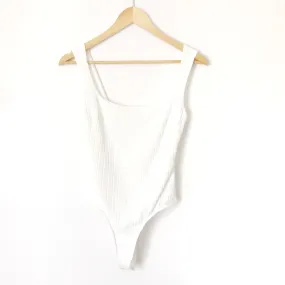 ASTR White Square Neck Thong Bodysuit- Size S