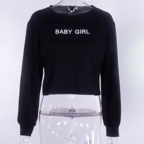 BABY GIRL Cropped Sweatshirt