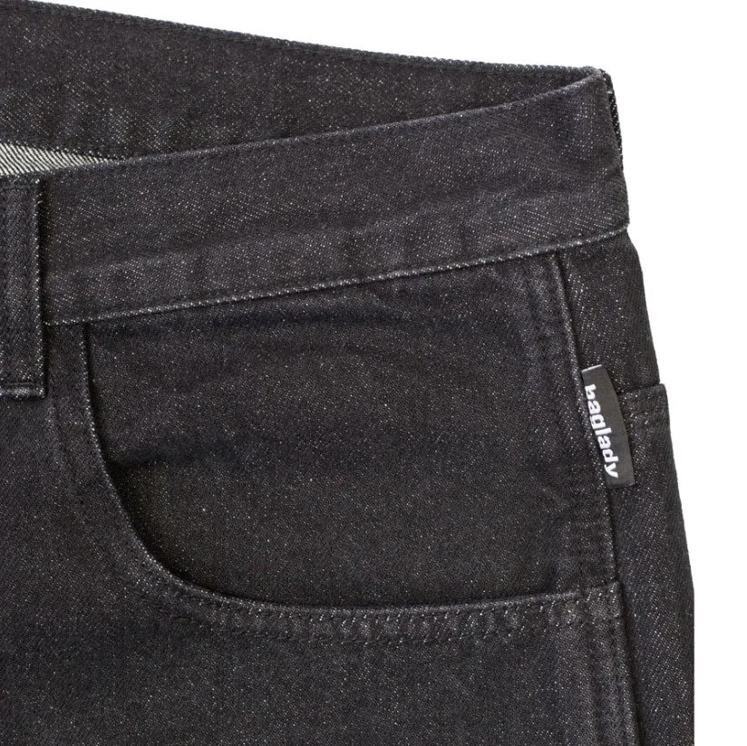 Baglady 'Warp' Denim Shorts (Black)