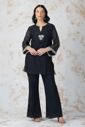 Baroque Flower Black Co-Ord Set