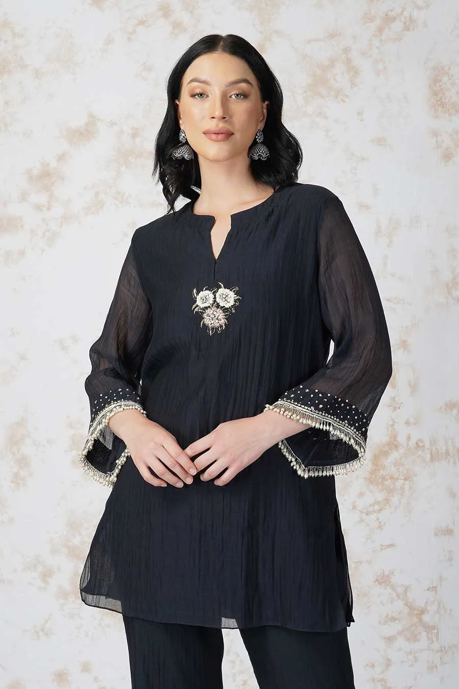 Baroque Flower Black Co-Ord Set