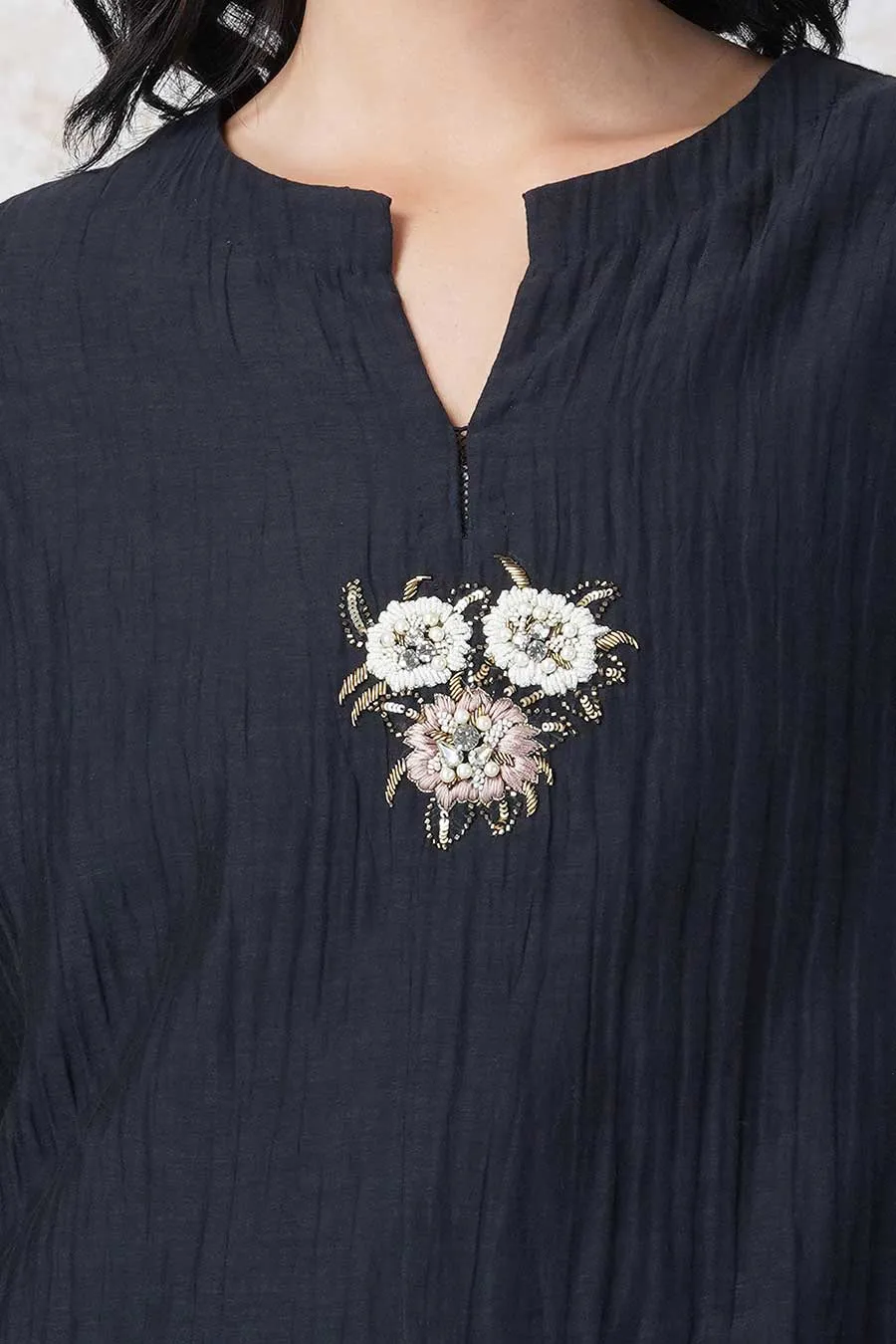 Baroque Flower Black Co-Ord Set