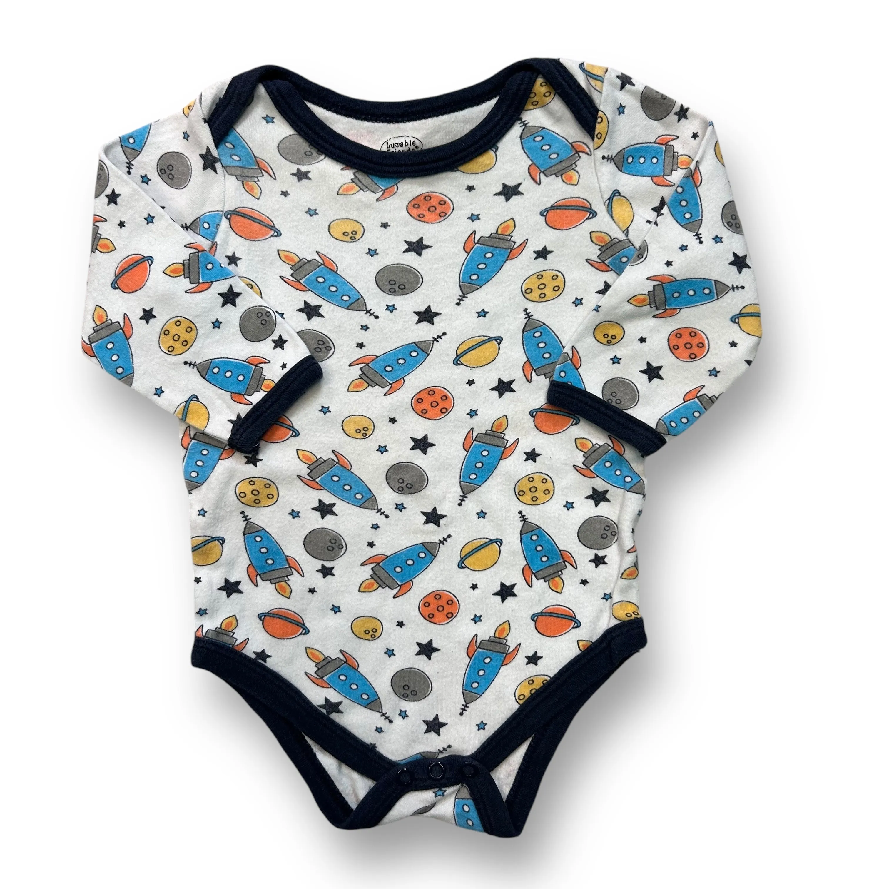 Boys Luvable Friends Size 3-6 Months Outerspace Print Bodysuit