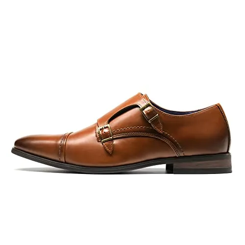 Bruno Marc Men's Dress Loafer Shoes Monk Strap Slip On Loafers HUTCHINGSONWIDE_2 Black, Size 9.5
