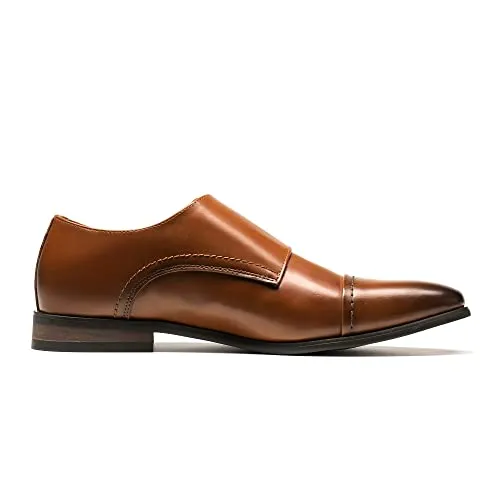 Bruno Marc Men's Dress Loafer Shoes Monk Strap Slip On Loafers HUTCHINGSONWIDE_2 Black, Size 9.5
