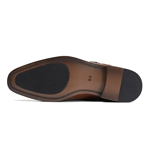 Bruno Marc Men's Dress Loafer Shoes Monk Strap Slip On Loafers HUTCHINGSONWIDE_2 Black, Size 9.5