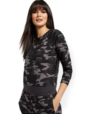 Camo-Print Pullover Sweatshirt