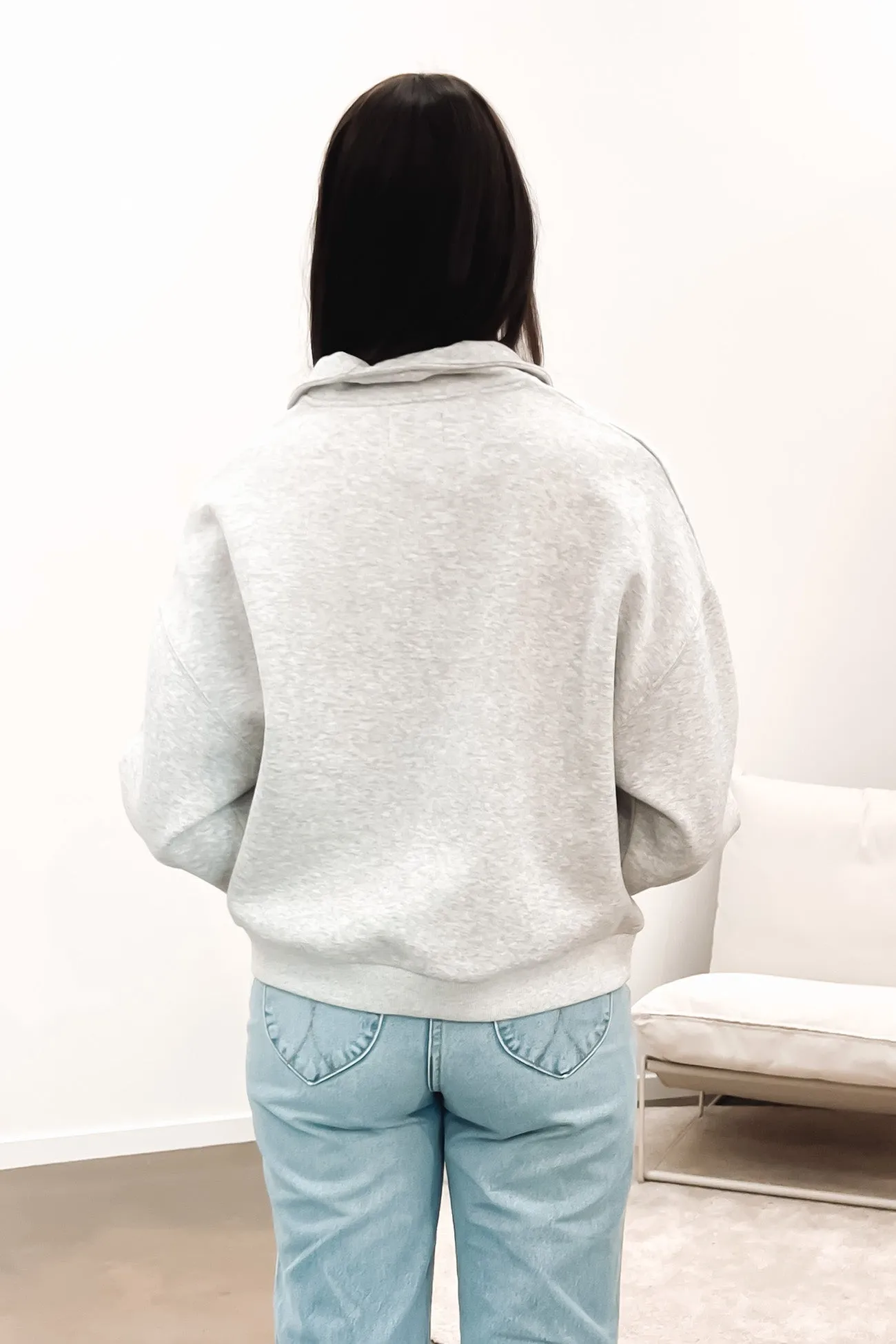 Carter Classic Zip Front Sweat Grey Marle