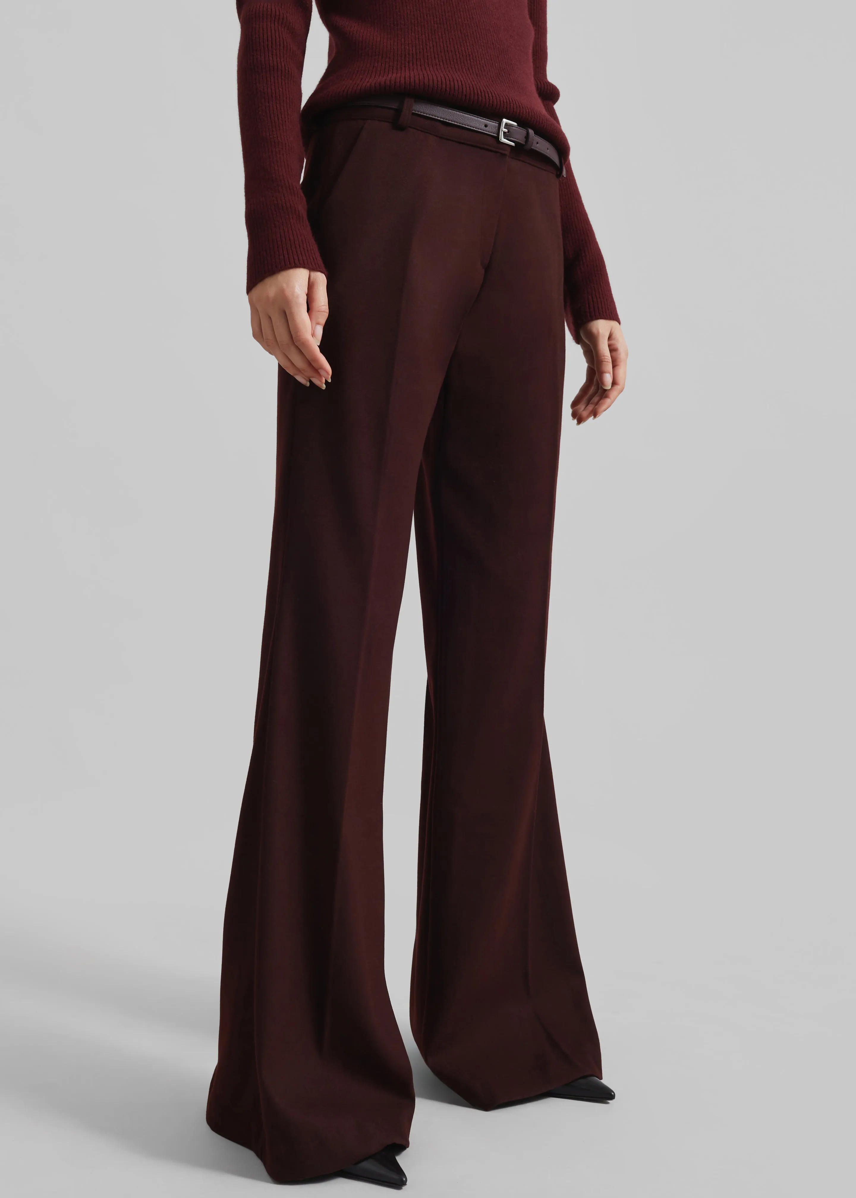 Castel Bootcut Pants - Burgundy