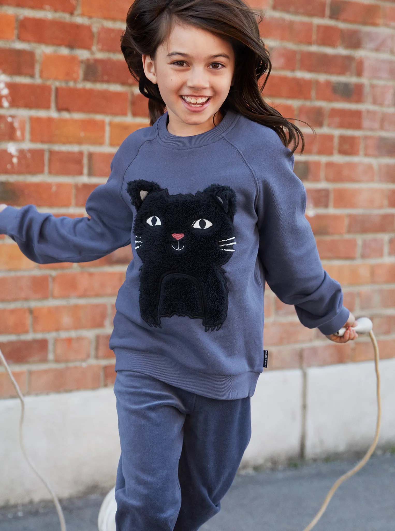 Cat Applique Kids Sweatshirt