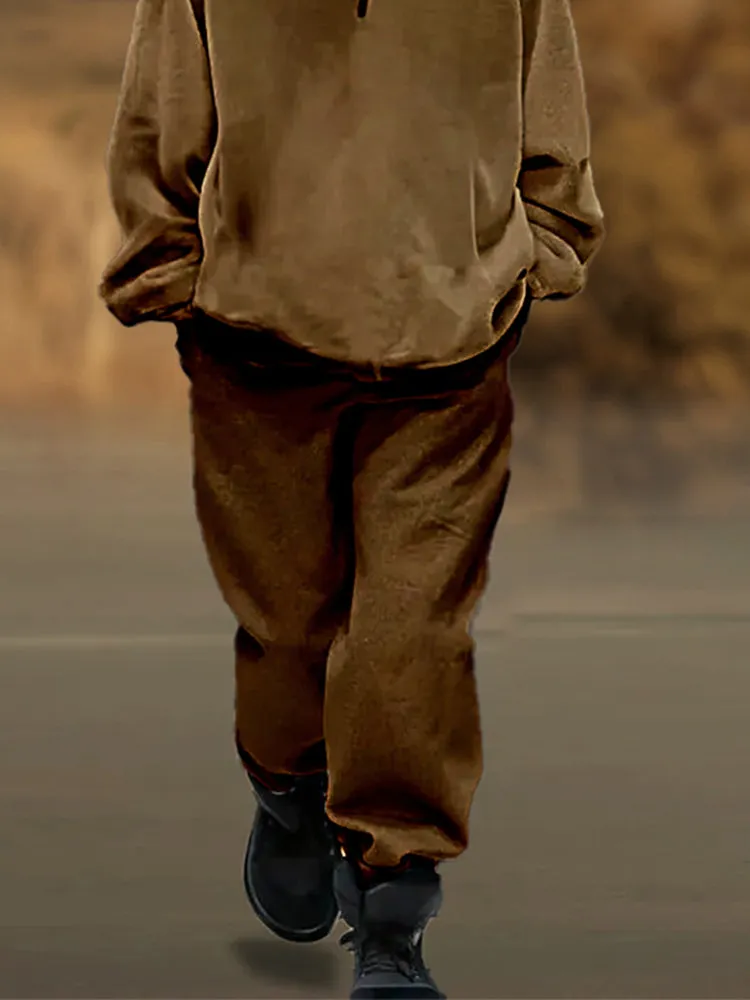 Causal Loose Hoodie Set