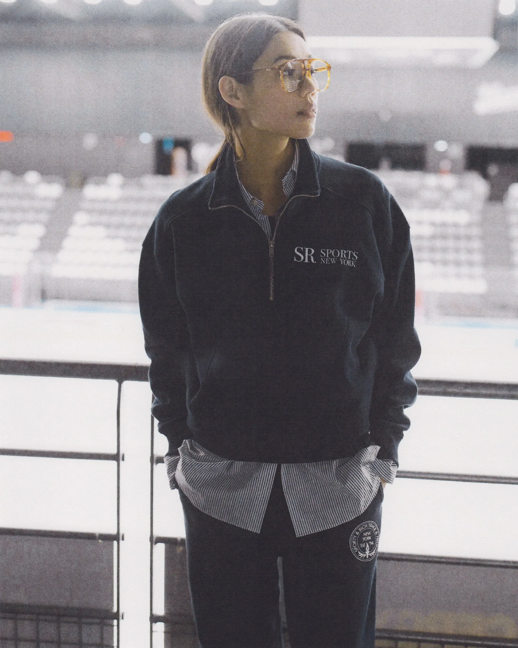 Central Park Sweatpant - Navy/White