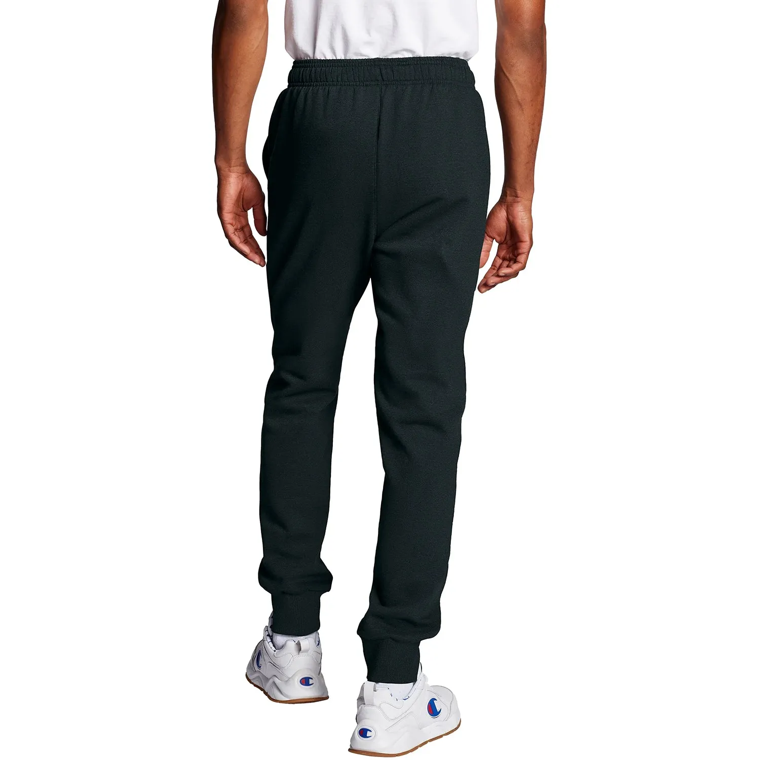 Champion Men's Powerblend Fleece Jogger Script Logo Pants Black