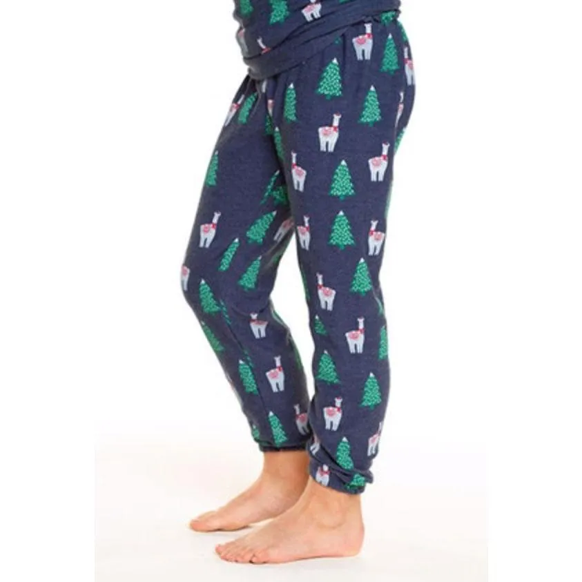 Chaser Holiday Llama Cozy Knit Girls Sweatpants