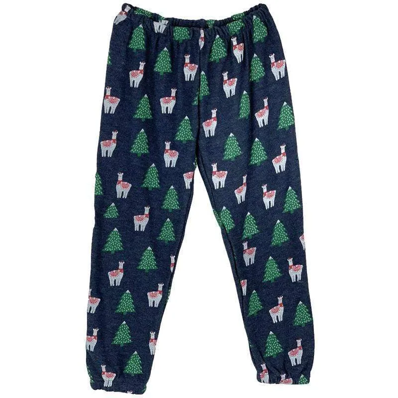 Chaser Holiday Llama Cozy Knit Girls Sweatpants