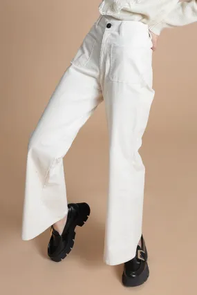 Cream Corduroy Velvet Pants