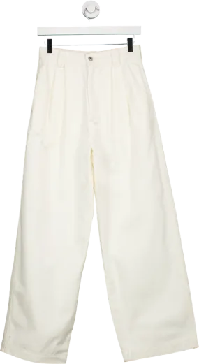 Dé Rococo White Wide Leg Trousers UK 10