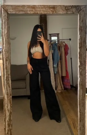 Denim Black Flared Jeans