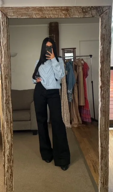 Denim Black Flared Jeans