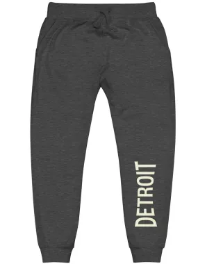 Detroit Champ Premium Unisex Fleece Sweatpants - Charcoal Heather / Soft Cream
