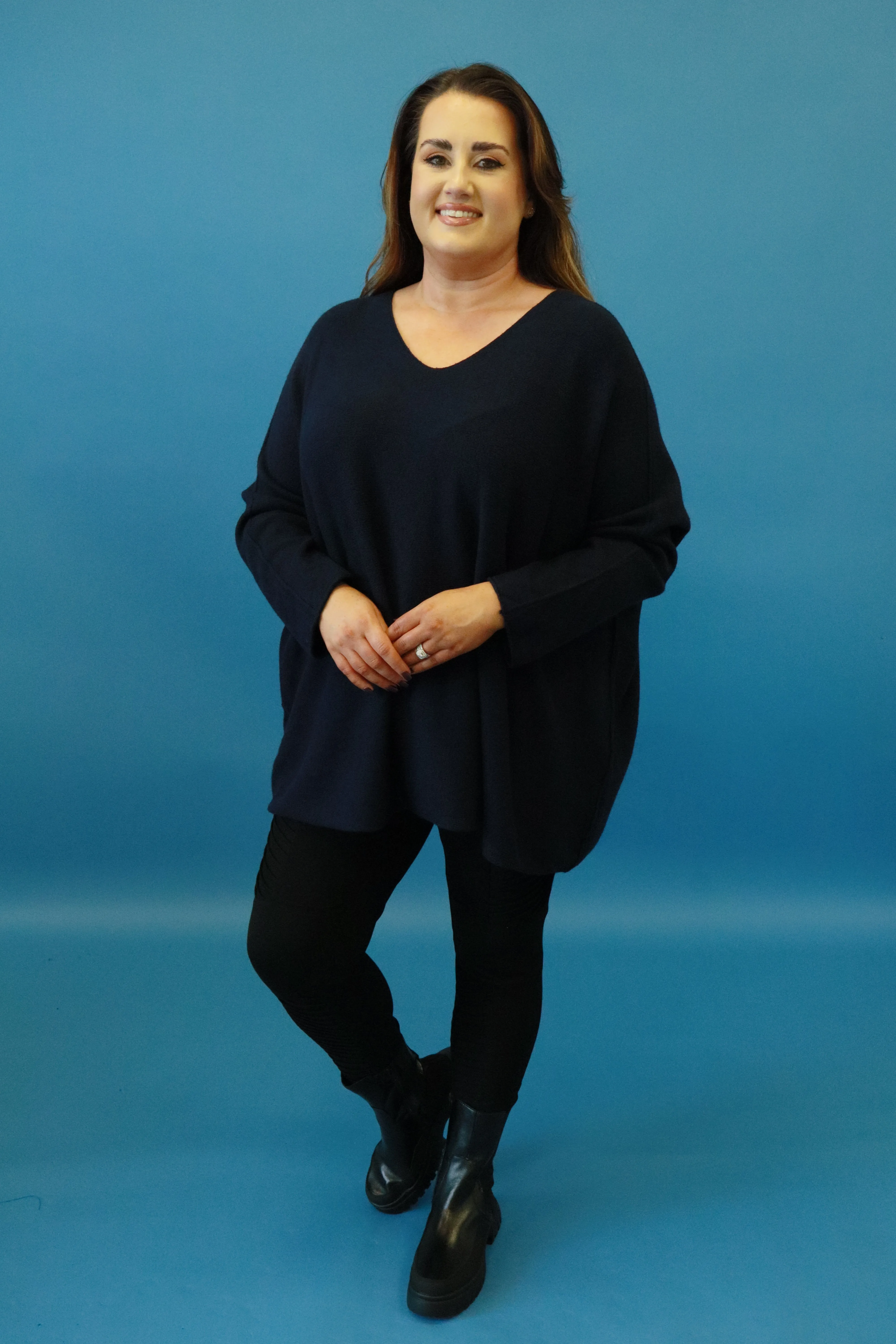 Diana Knit Jumper in Navy