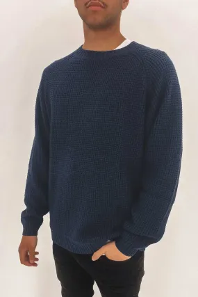 Disposal Crew Neck Knit Navy Blue