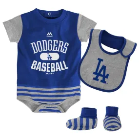Dodgers Baby Bodysuit, Bib and Bootie Set