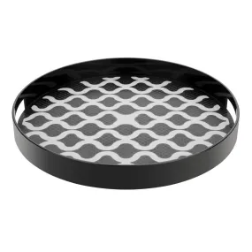 DP665 Olympia Kristallon PC Round Non Slip Tray With Handles 355mm