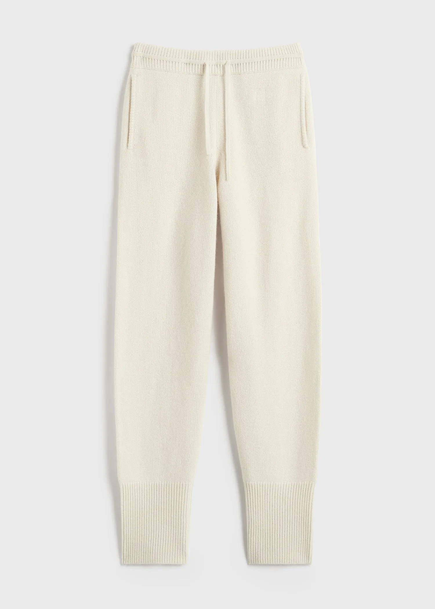Drawstring cashmere sweatpants winter white