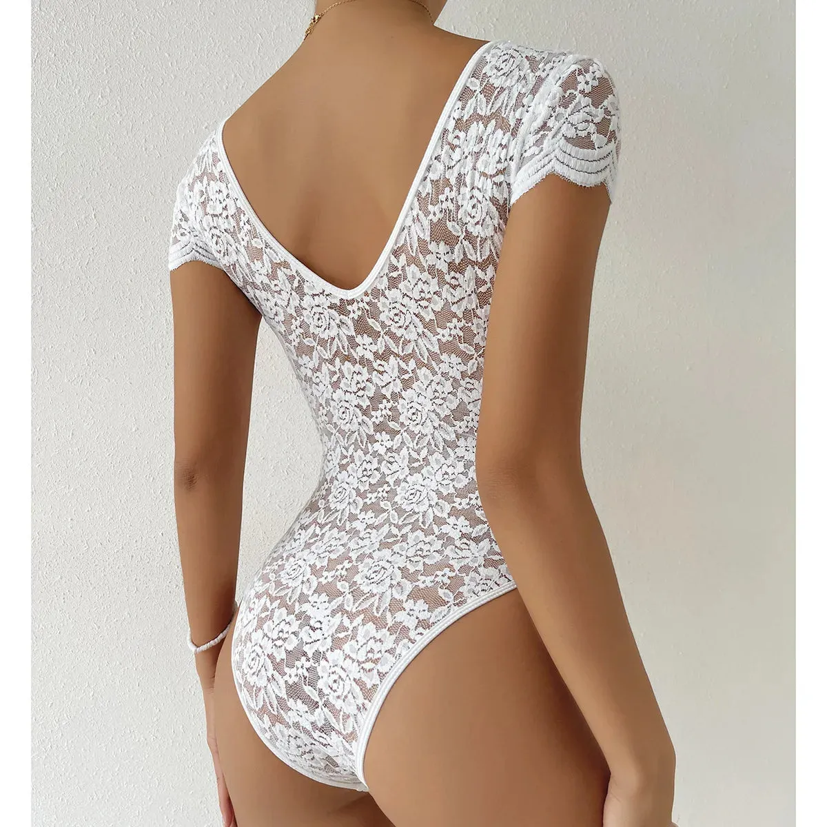 Elegant Lace V-Neck Shapewear Bodysuit - Women’s Tummy Control Slimming Tank Top & Thong Body Shaper