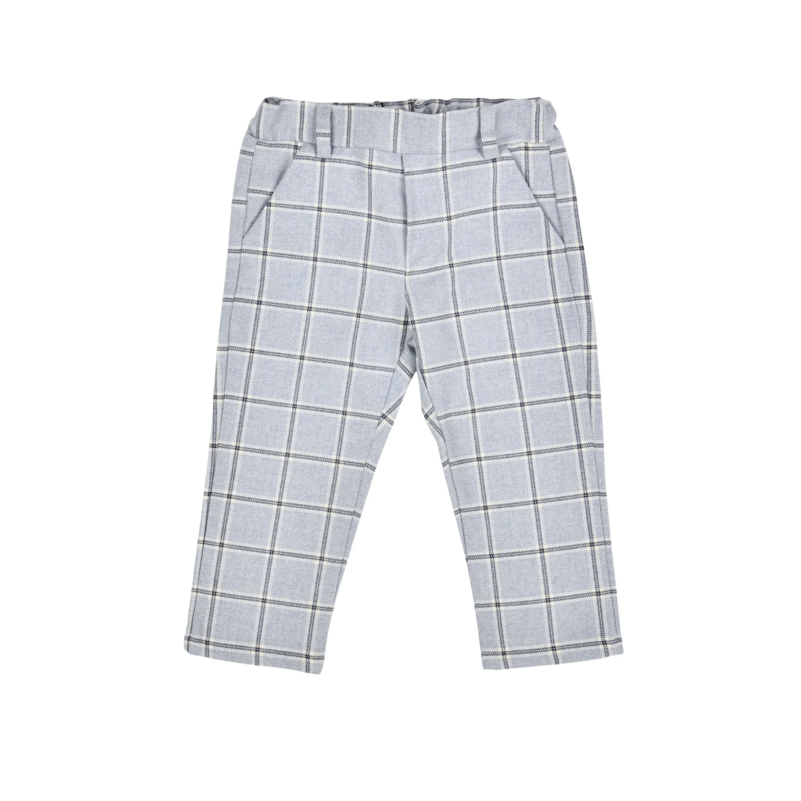 ELTON | Boys Blue Check Flannel Trousers