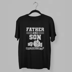 Father and Son Best Friends For Life Unixes Round Neck Half Sleeve Classic T-Shirt
