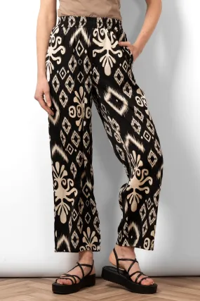 Fifi Wide Leg Trousers - Black, Ikat