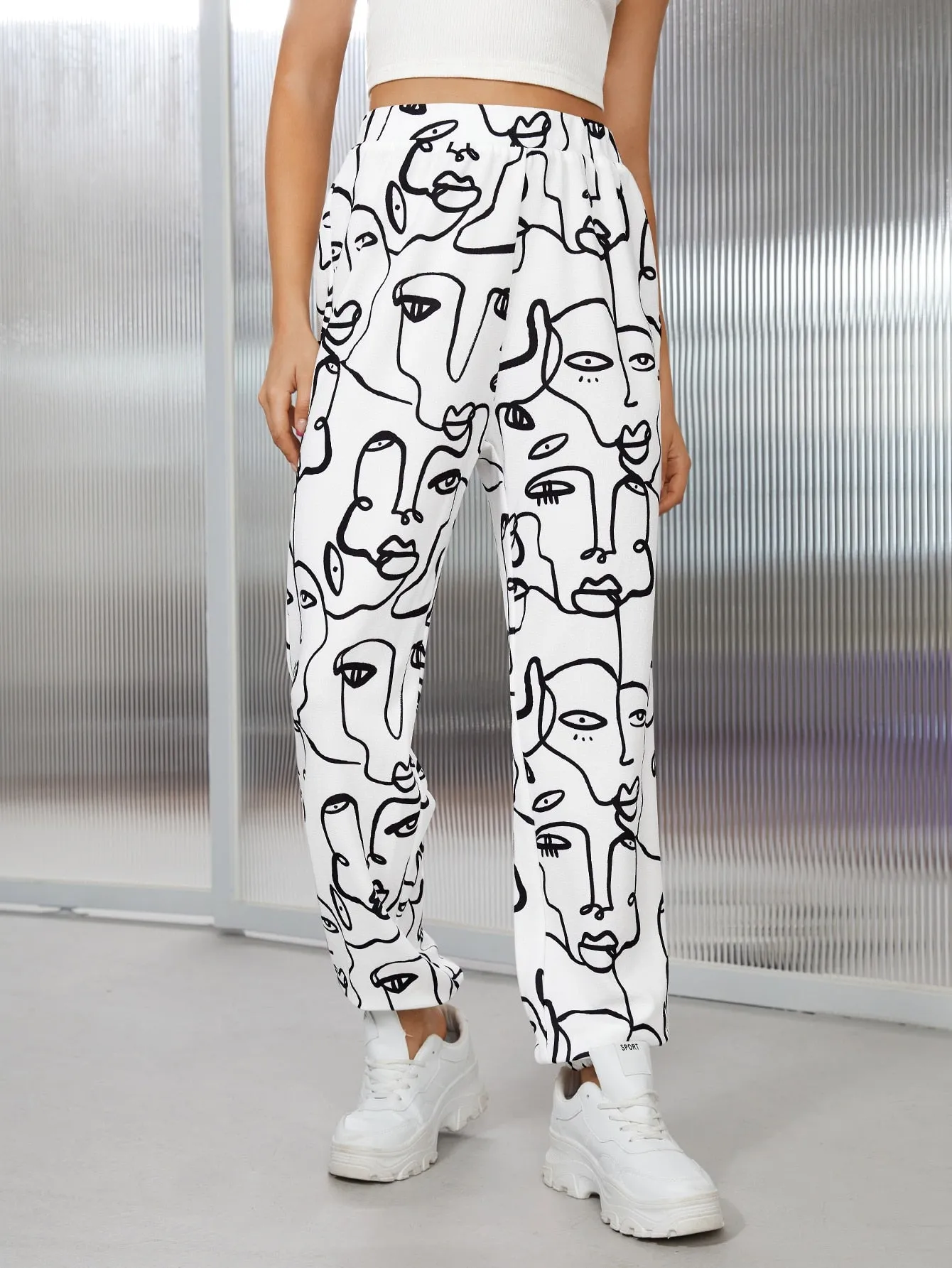 Figure High Waist Long Women Sweatpants