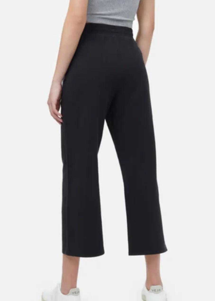 French Terry Cropped Wide Leg Sweatpant