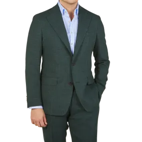 Green Melange Wool Linen Suit Jacket